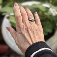 Anillo/Alianza: Cintas de plata y esmalte - comprar online