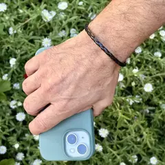 Pulsera: cuero ecológico trenzada- plata 925 - comprar online