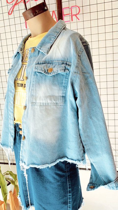 Campera Mom Jeans Celeste