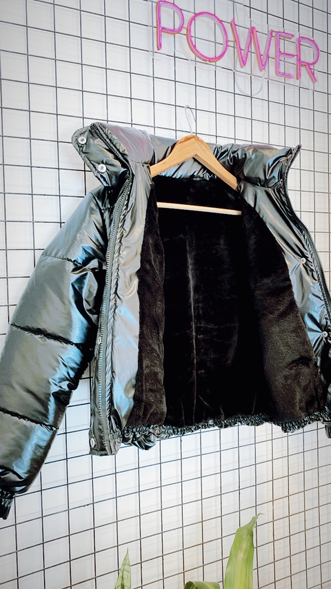 Puffer Engomada Con Piel forrada Exclusivo
