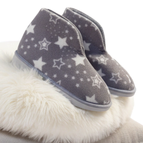 Botita Abrigada Mujer Gris c/Estrellas