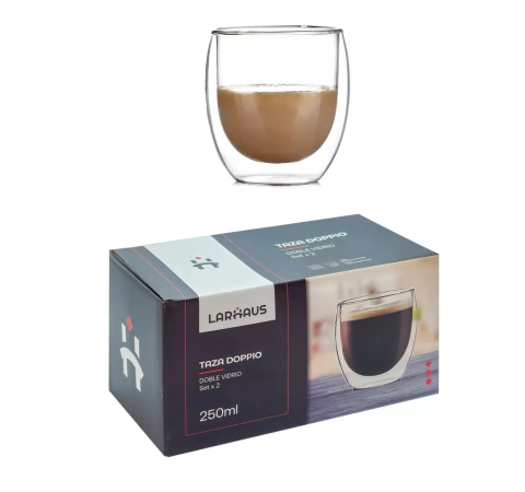 Taza Mocca Doble Vidrio 250cc - Taza Barista Doble Vidrio X2