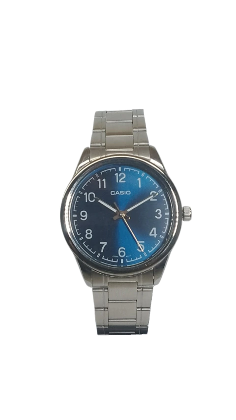 Reloj Casio Hombre Cuadrante Azul Metalizado y Correa de Acero - comprar online