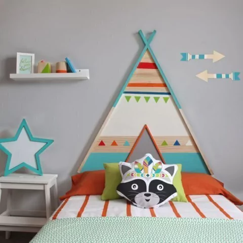 Respaldo Cama Infantil 1 Plaza Tipi - Carpita en madera de pallet reciclado