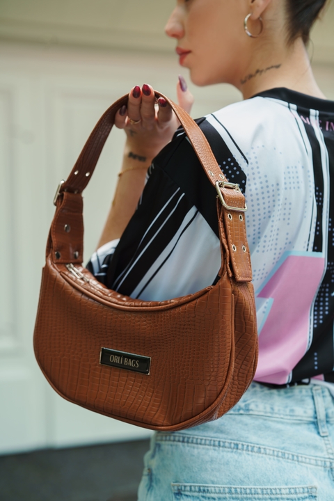 Cartera Dakota marron croco