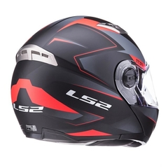 CASCOS LS2 370 EASY STRIPE - Rebatible Modular - NEGRO ROJO en internet