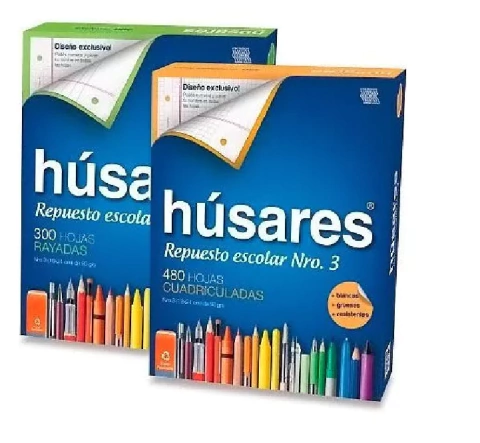Repuesto Familiar Hojas N3 Rayado Cuadriculado 480 Husares