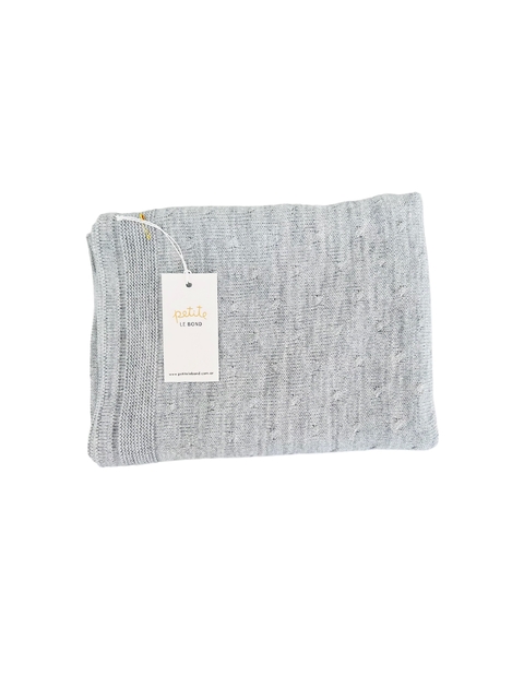 Manta trenzas tejido finito GRIS