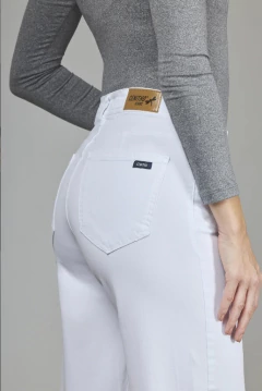 Jean wide leg blanco elastizado - 148 - tienda online