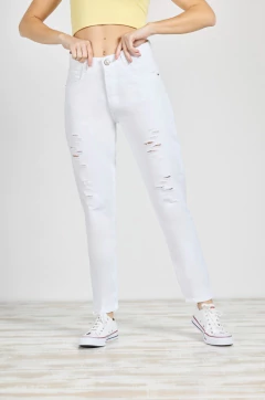 Imagen de Jean mom blanco con rotura rigido - 211