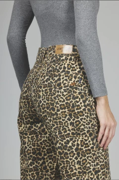 Jean wide leg animal print rigido - 311
