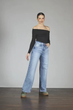 Jean wide leg carpenter stone rigido - 380 - Alma Morena