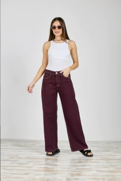 Jean wide leg clasico bordo rigido - 390 - comprar online