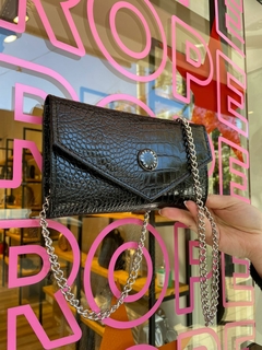 Bandolera/ Billetera Gigi Negro Croco