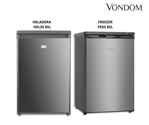 VONDOM COMBO BAJO MESADA HELADERA HEL55 + FREEZER FR55 INOX (2568-8425)