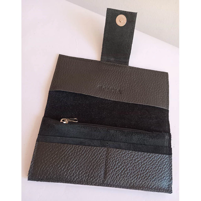 Tote BAG MILO Graneado negro C/ Cierre + Billetera — imagen 5