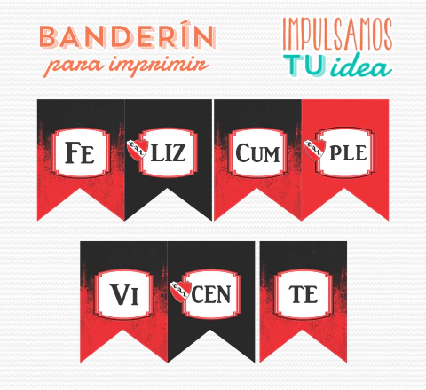 Cumple independiente, banderín independiente imprimible