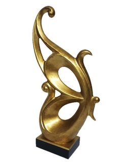 2091 - ESCULTURA ABSTRATA BORBOLETA 49CM - GOLD