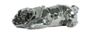 3011 - ESTATUETA DOG FASHION LUXO PINT SILVER 17,5CM