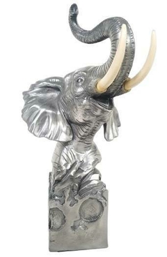 7777 - ESTATUETA CABEÇA ELEFANTE PINT PEWTER 38CM - comprar online