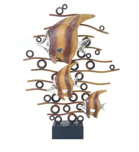 DEI6 - ESCULTURA PEIXES MR 49,5X36CM MOD:D