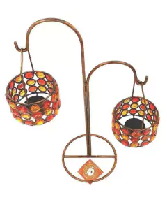 X194 - PT 2 VELA PEND PEDRAS VRM/AMB 30CM - comprar online