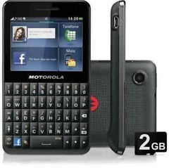 MOTOROLA MOTOKEY SOCIAL EX225 PRETO COM QWERTY, CÂMERA 3MP, 3G, WI-FI, MP3, RÁDIO FM, BLUETOOTH, TOUCH SCREEN E FONE