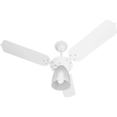 Ventilador de Teto Tron Marbella com 3 Velocidades, Lustre e Função Exaustão - Branco