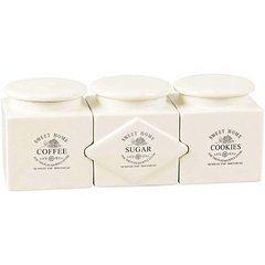 Conjunto de Potes para Mantimentos Bon Gourmet 2807 Creme - 3 peças