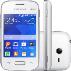 CELULAR SAMSUNG GALAXY POCKET GT-S5300 BRANCO COM ANDROID 2.3, WI-FI, 3G, GPS, CÂMERA 2MP, RÁDIO, MP3, TOUCH, BLUETOOTH E FONE DE OUVIDO