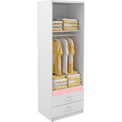 Guarda Roupa Infantil 2 Portas 2 Gavetas Algodão Doce Rodial Flex Color Branco