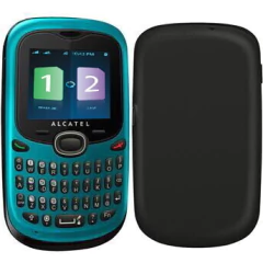 ALCATEL OT255 C/ RADIO FM, VIVA VOZ, QWERTY, DUAL CHIP E FONE DE OUVIDO (AZUL)