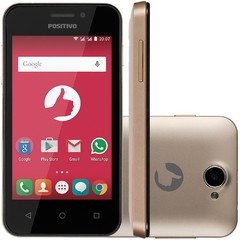 Smartphone Positivo S420 Dourado com Dual Chip, Tela 4", Android 5.1, Câmera 3.2MP, 3G, Wi-Fi, Bluetooth e Processador Dual Core de 1.3Ghz