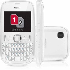 CELULAR NOKIA ASHA 200 DESBLOQUEADO, branco. DUAL CHIP. CÂMERA DE 2.0MP. MEMÓRIA INTERNA 10MB E CARTÃO 2GB