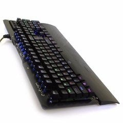 Teclado Mecânico Gamer Profissional Usb Abnt2 Iluminado Led Rgb Metal Exbom BK-GX1 Preto