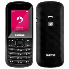 Celular Desbloqueado Positivo P20 Preto com Tela 1.8", Dual Chip, Câmera VGA, Bluetooth, Rádio FM, MP3 e Fone