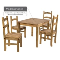 Conjunto Mesa De 100cm X 80cm Com 4 Cadeiras Cancun - 1 unidade - comprar online