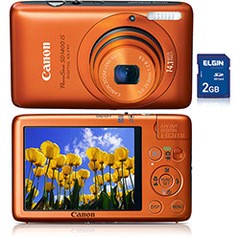 CÂMERA DIGITAL CANON ELPH 100HS LARANJA C/ 12MP, LCD 3", FOTO PANORÂMICA, FULL, HD, ZOOM ÓPTICO 4X, - Infotecline