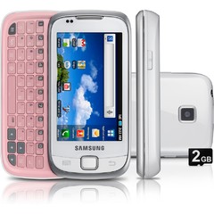 CELULAR SAMSUNG I5510 GALAXY 551 rosa QWERTY, ANDROID 2.2, WI-FI, 3G, CÂMERA 3.2, GPS, MP3, RÁDIO FM, TOUCHSCREEN, FONE E CARTÃO 2GB