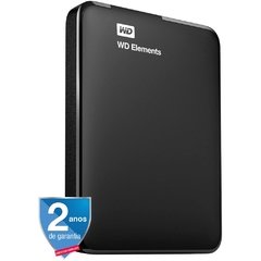 HD Externo Portátil WD Elements Preto 1Tb USB 3.0