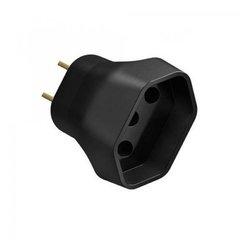 Adaptador Para Tomada Padrão Antigo Sms 64119 Preto Itw