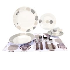 Aparelho de Jantar Hazi 80010005 em Porcelana - 40 Peças