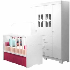 Guarda Roupa Infantil 4 Portas New Cristal Branco Brilho - 2 unidades - comprar online