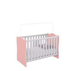Berço com Suporte Mosquiteiro R11 PP Rodial Branco e rosa