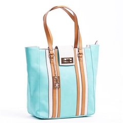 Bolsa Feminina Fellipe Krein - Menta/Off-White/Caramelo