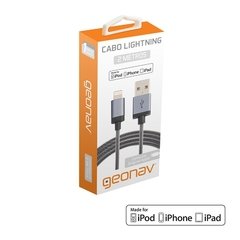 Cabo Lightning para iPhone com 1,5 m de Extensão Prata - Geonav - LIGH12 - I4LIGH12MRM