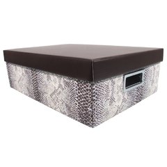 Caixa Organizadora Boxgraphia Retangular Snake 1498001 Marrom e Azul