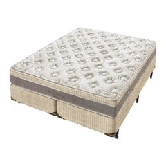 Cama Box + Colchão King Size Plumatex Lisboa com Pillow Inn e Molas Ensacadas 62x193x203 cm - Branco/Preto