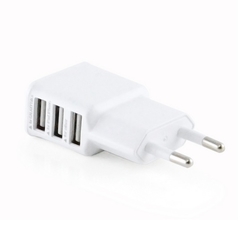 CARREGADOR Universal JC-3USB 5V 3A 3 portas USB AC carregador w / UE Plug - branco (100 ~ 240V) Feitun