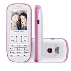 Celular Desbloqueado Multilaser Neo P3204 Branco/Rosa com Trial Chip, Câmera VGA, Rádio FM, MP3 e Fone de Ouvido